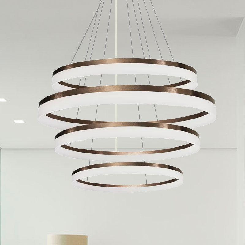 Acrylic Round Chandelier Light Contemporary 4/5/6-Head Pendant - Rebooters
