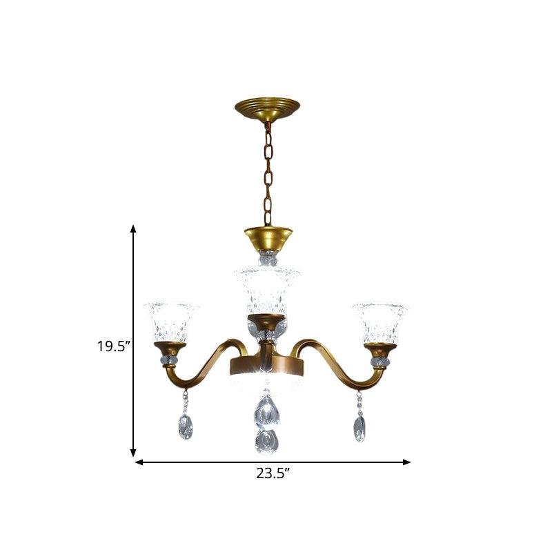 3/6/8-Head Bell Shaped Hanging Chandelier Gold Finish - Rebooters
