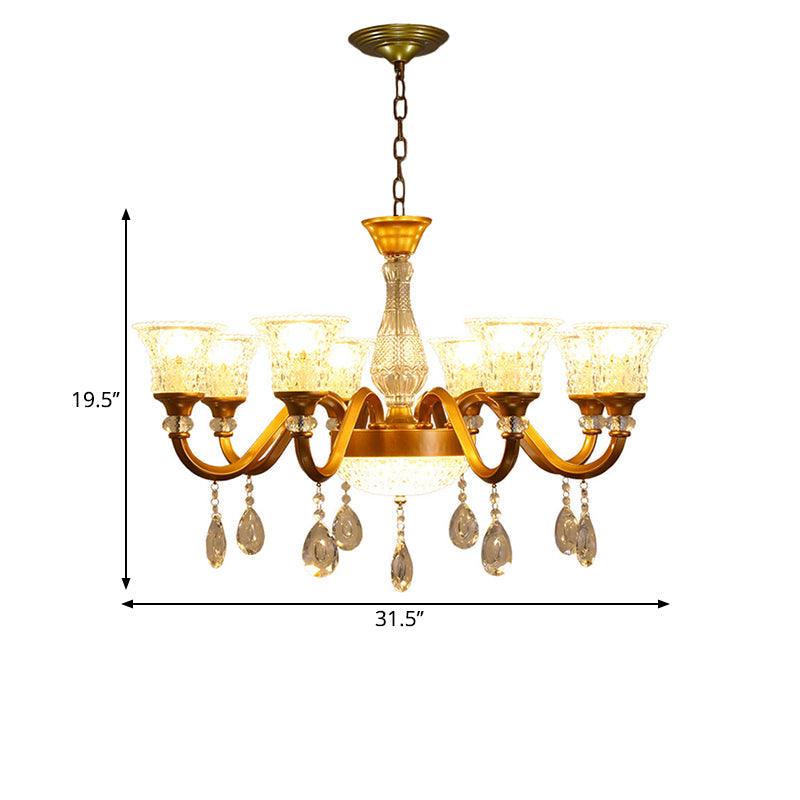 3/6/8-Head Bell Shaped Hanging Chandelier Gold Finish - Rebooters
