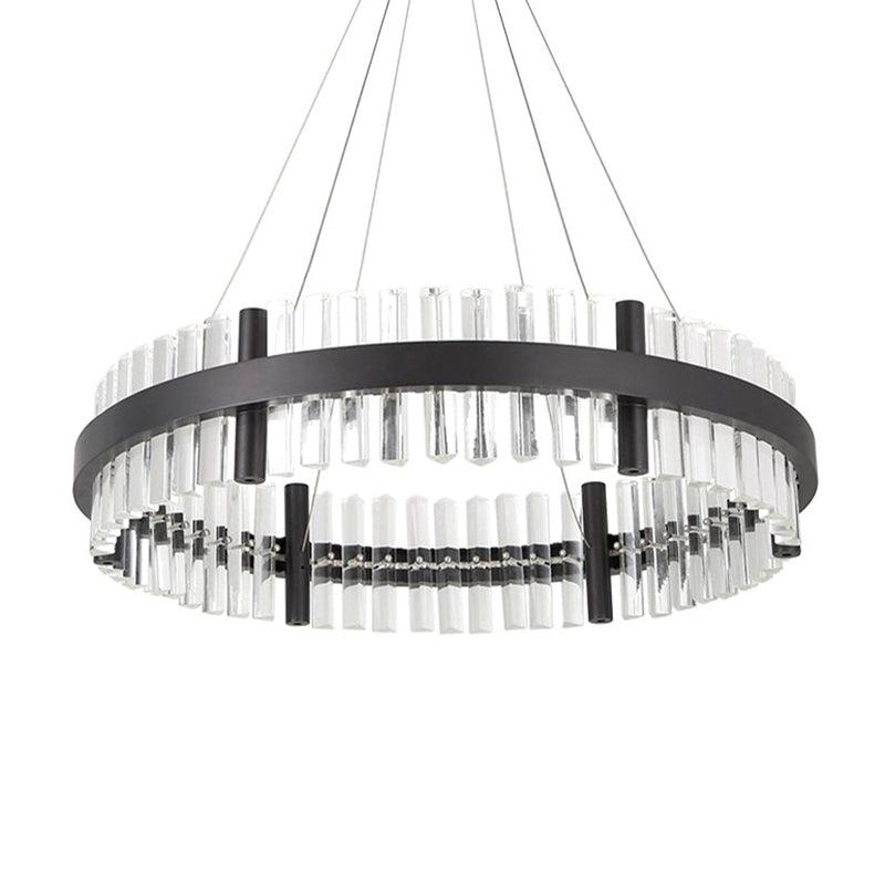 16"/23.5" Wide Round Pendant Chandelier Modern Crystal Lamp - Rebooters