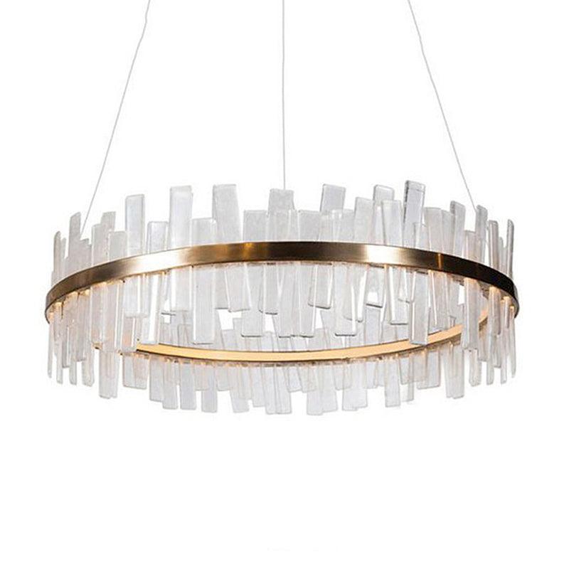 1/2 Lights Living Room Chandelier Lighting with Drum Crystal Shade - Rebooters