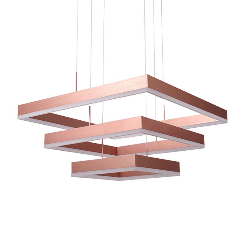 1/2/3-Light Bedroom Chandelier Rose Gold Acrylic Shade - Rebooters