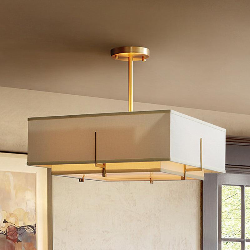 Beige 4 Bulbs Pendant Chandelier Colonialism Light Fixture - Rebooters