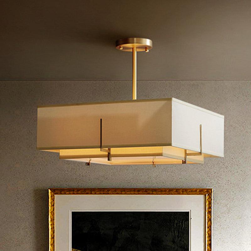 Beige 4 Bulbs Pendant Chandelier Colonialism Light Fixture - Rebooters