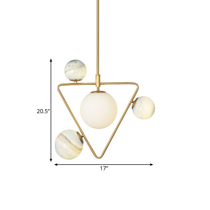 4-Head Loft House Chandelier Mid Century Gold Pendant Lamp - Rebooters