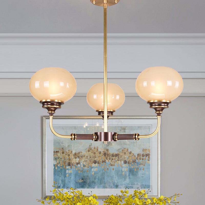 Ball Frosted Glass Ceiling Chandelier Colonial 3/6 Heads - Rebooters