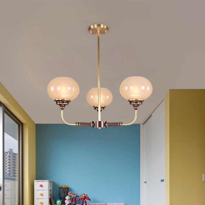 Ball Frosted Glass Ceiling Chandelier Colonial 3/6 Heads - Rebooters