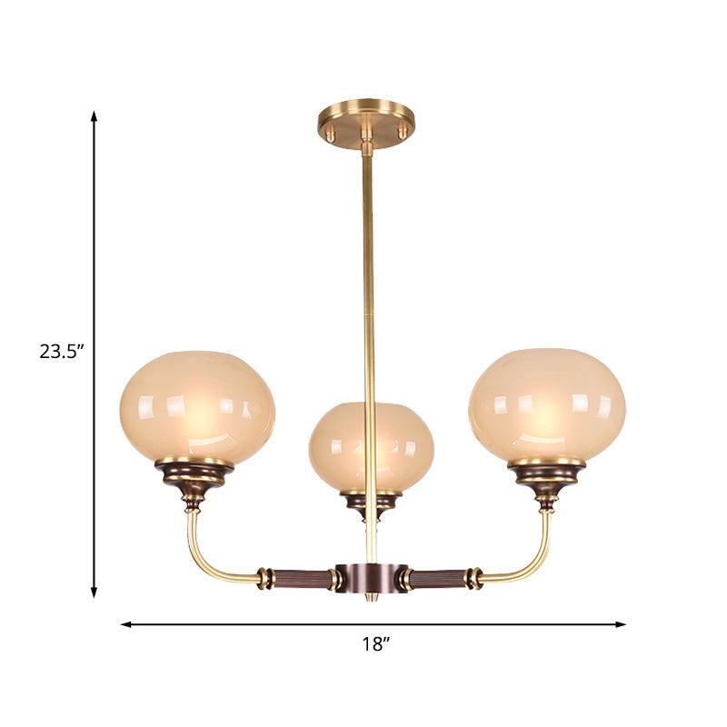Ball Frosted Glass Ceiling Chandelier Colonial 3/6 Heads - Rebooters