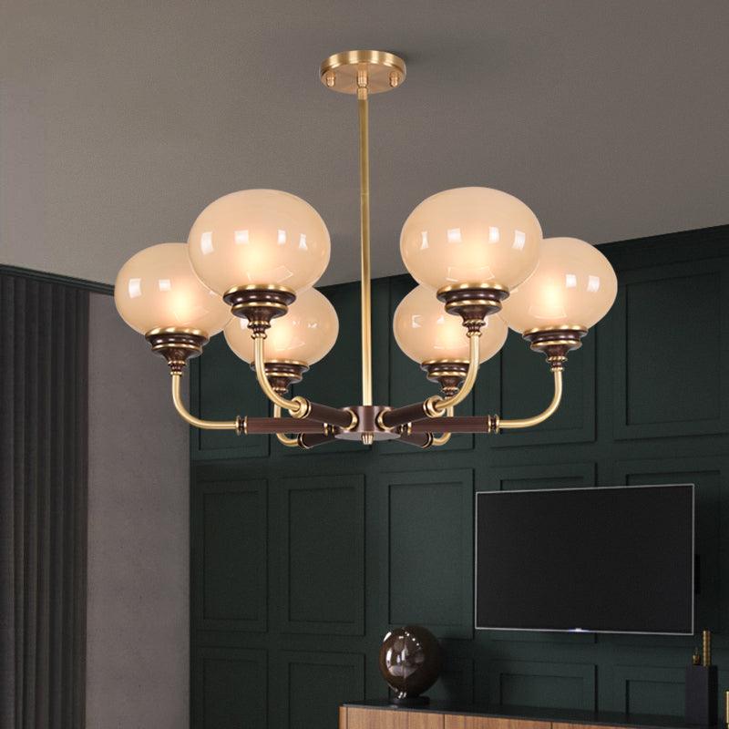 Ball Frosted Glass Ceiling Chandelier Colonial 3/6 Heads - Rebooters