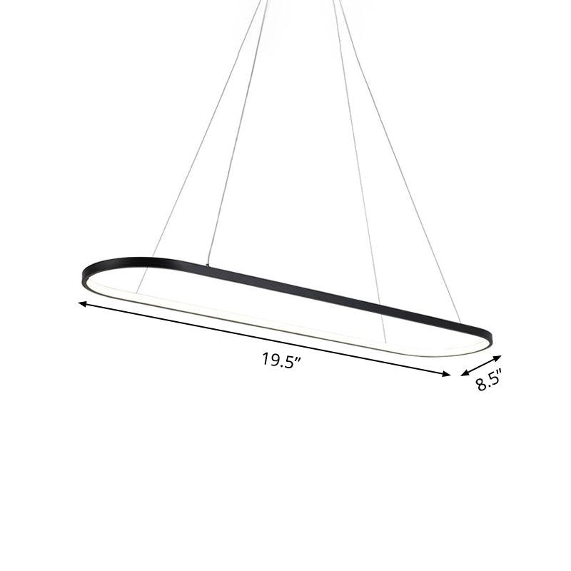 19.5"/27.5" W Dining Room LED Chandelier Minimalism Black Pendant Light - Rebooters