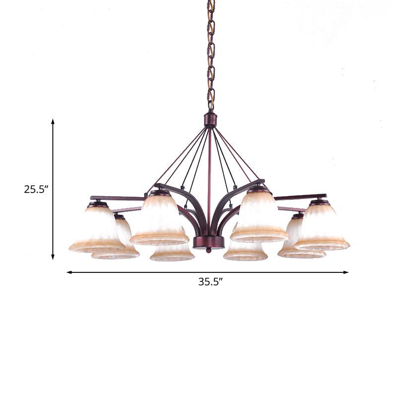 Antique Bell Chandelier Pendant Light 6/8 Bulbs Copper Lamp - Rebooters