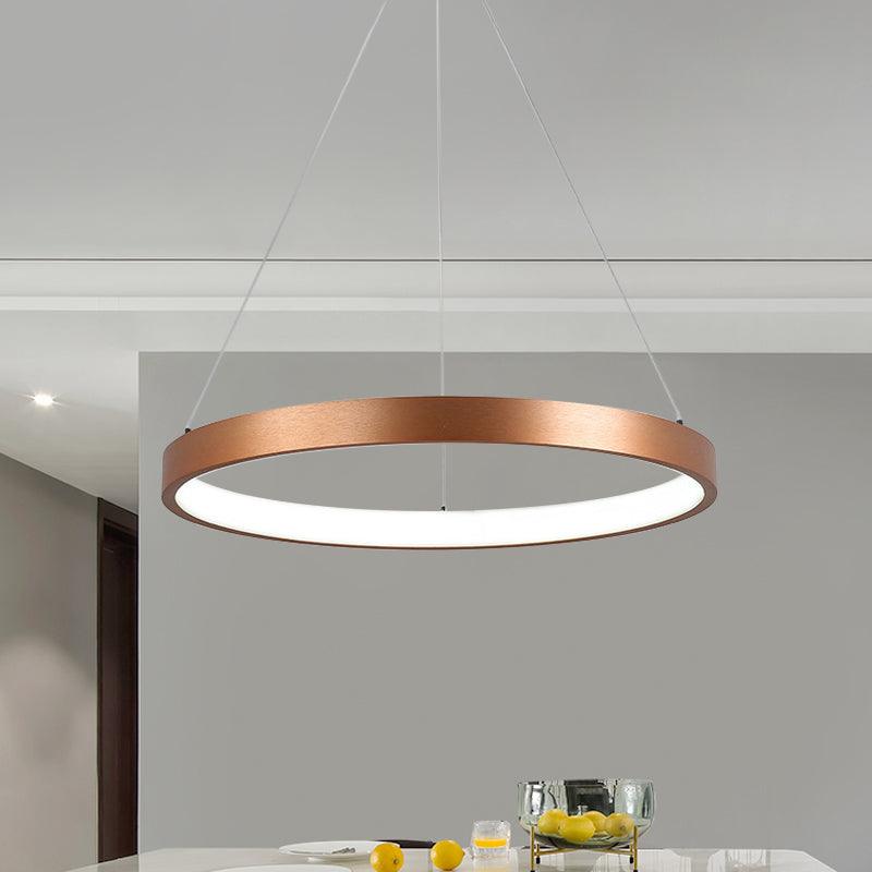 1/2/3-Tier Hoop Dinette Chandelier Metallic Minimalist LED Ceiling Pendant Light in Gold - Rebooters