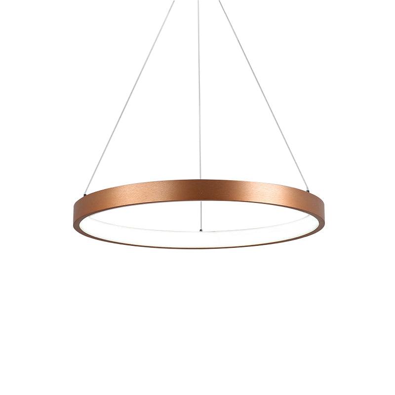 1/2/3-Tier Hoop Dinette Chandelier Metallic Minimalist LED Ceiling Pendant Light in Gold - Rebooters