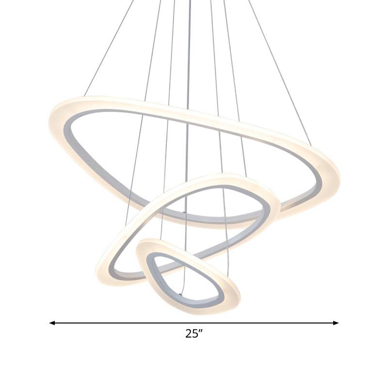 2/3-Tier Triangular Lounge Chandelier Acrylic Minimalism LED Light - Rebooters