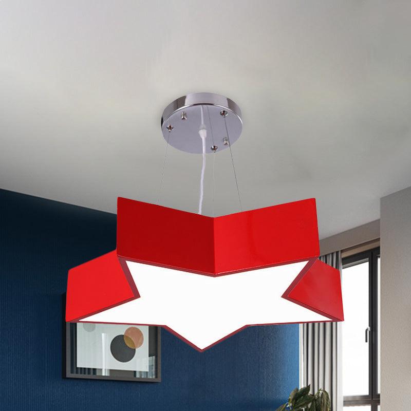 18"/23.5" W Kids LED Pendant Chandelier Red Star Light - Rebooters