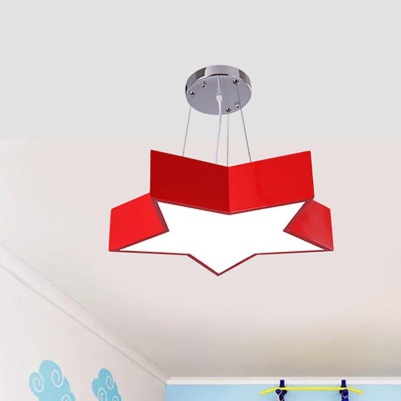 18"/23.5" W Kids LED Pendant Chandelier Red Star Light - Rebooters