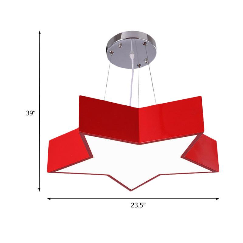 18"/23.5" W Kids LED Pendant Chandelier Red Star Light - Rebooters