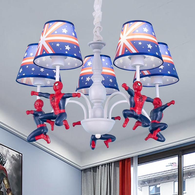 5-Bulb Bedroom Chandelier Lamp Kids Blue Pendant Lighting - Rebooters