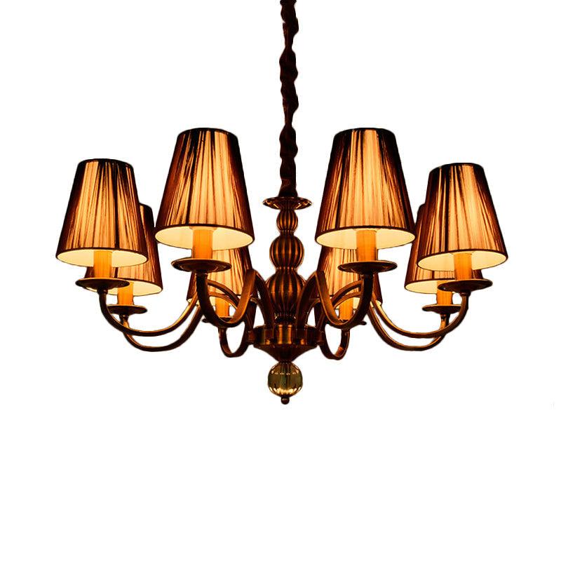 6/8-Bulb Conical Chandelier Lighting Fixture Gold Pendant Lamp - Rebooters