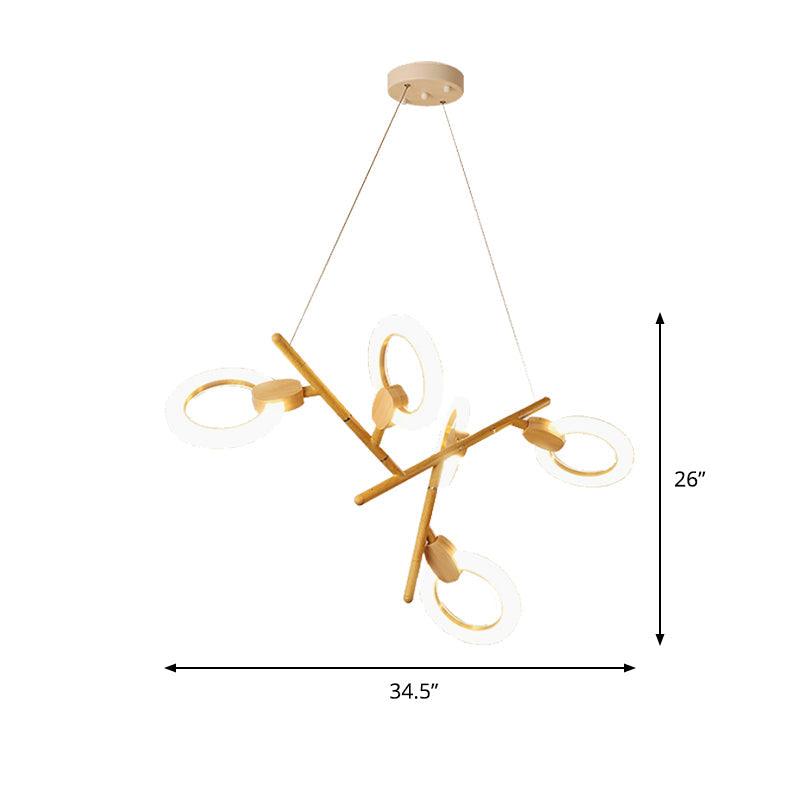 3/5/6 Lights Kitchen Ceiling Light with Branch Acrylic Shade - Rebooters