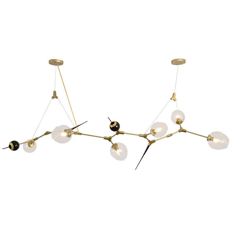 6/10 Lights Chandelier Modernist Gold Pendant with Glass Shade - Rebooters
