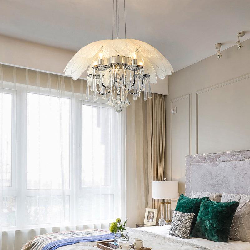 5 Bulbs Flower Hanging Chandelier Light Modern Glass Ceiling - Rebooters