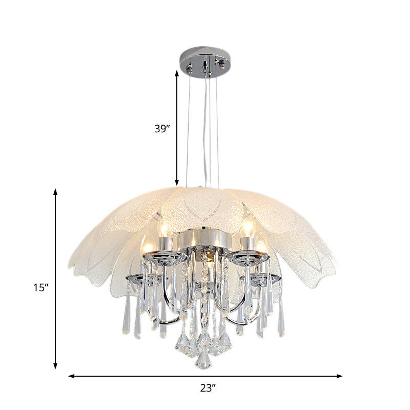5 Bulbs Flower Hanging Chandelier Light Modern Glass Ceiling - Rebooters