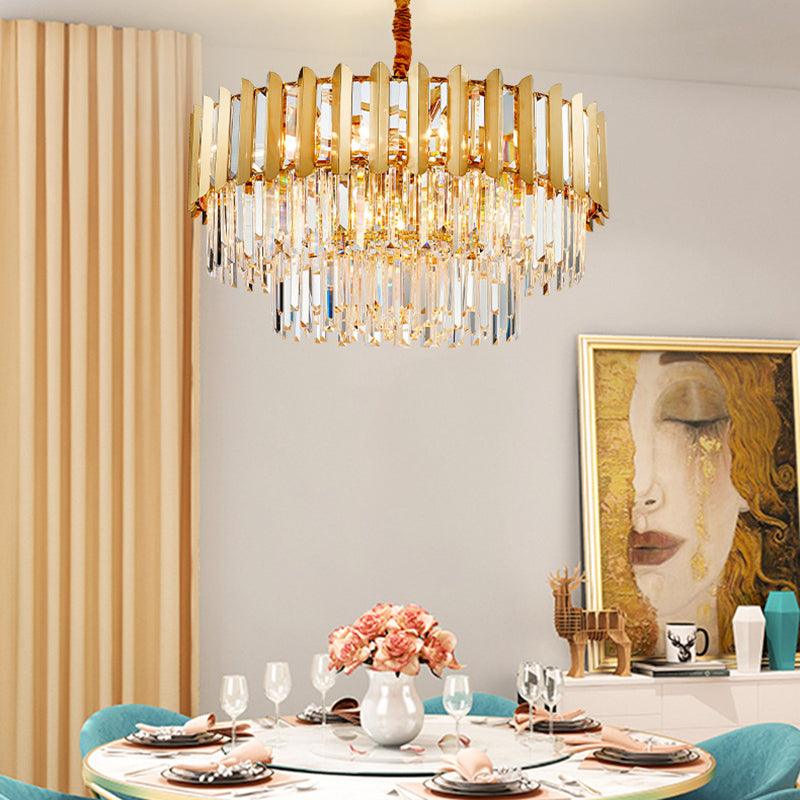 8-Light Stainless Steel Pendant Lighting Modern Brass Chandelier - Rebooters