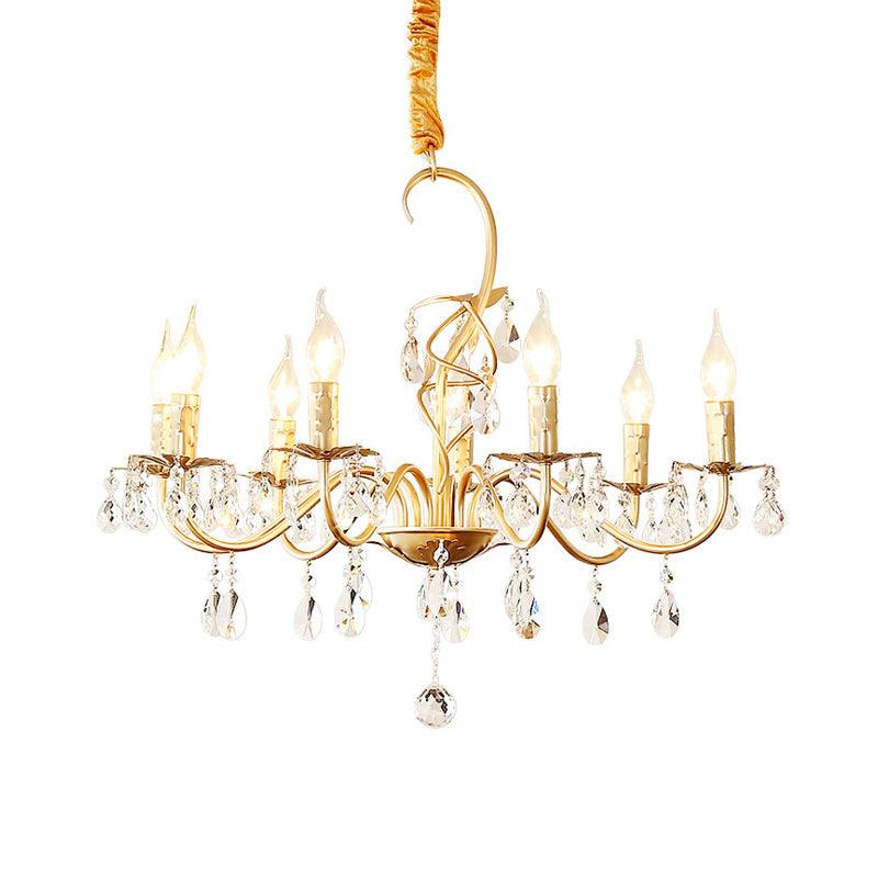 5/8-Light Metallic Chandelier Lamp Modern Gold Finish Light - Rebooters