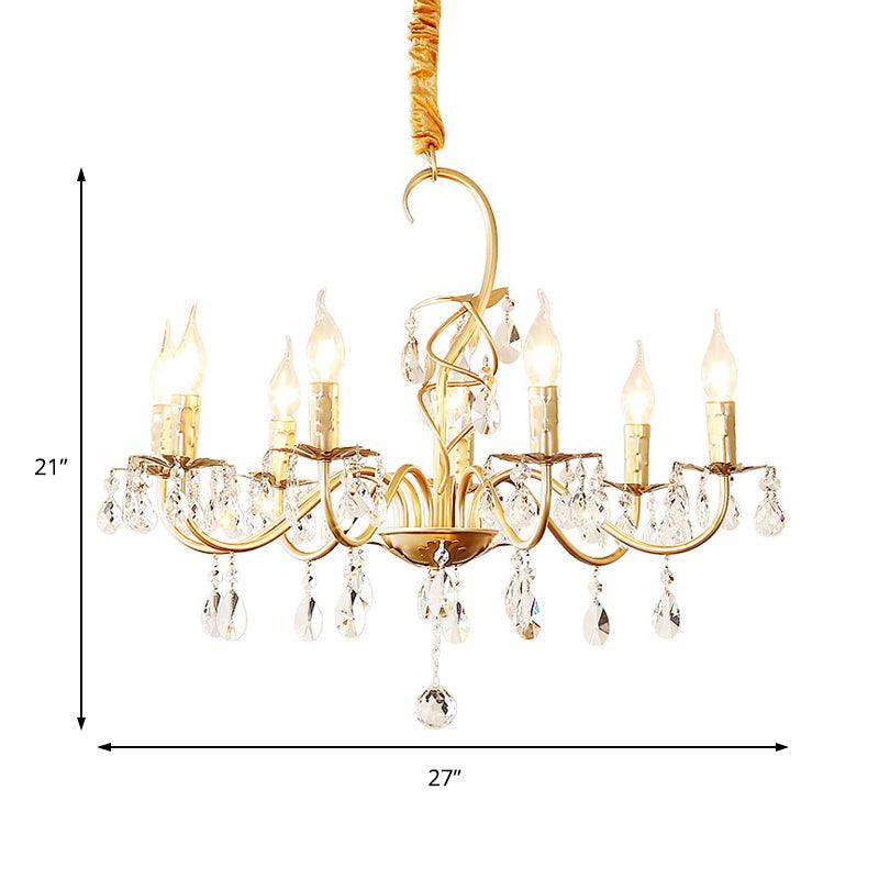 5/8-Light Metallic Chandelier Lamp Modern Gold Finish Light - Rebooters