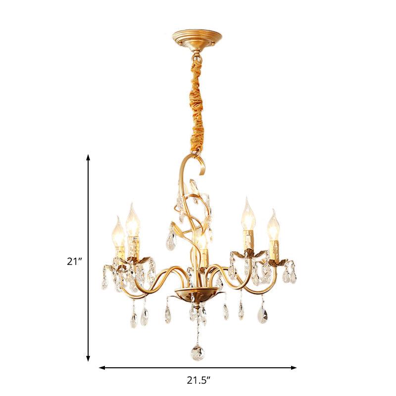 5/8-Light Metallic Chandelier Lamp Modern Gold Finish Light - Rebooters