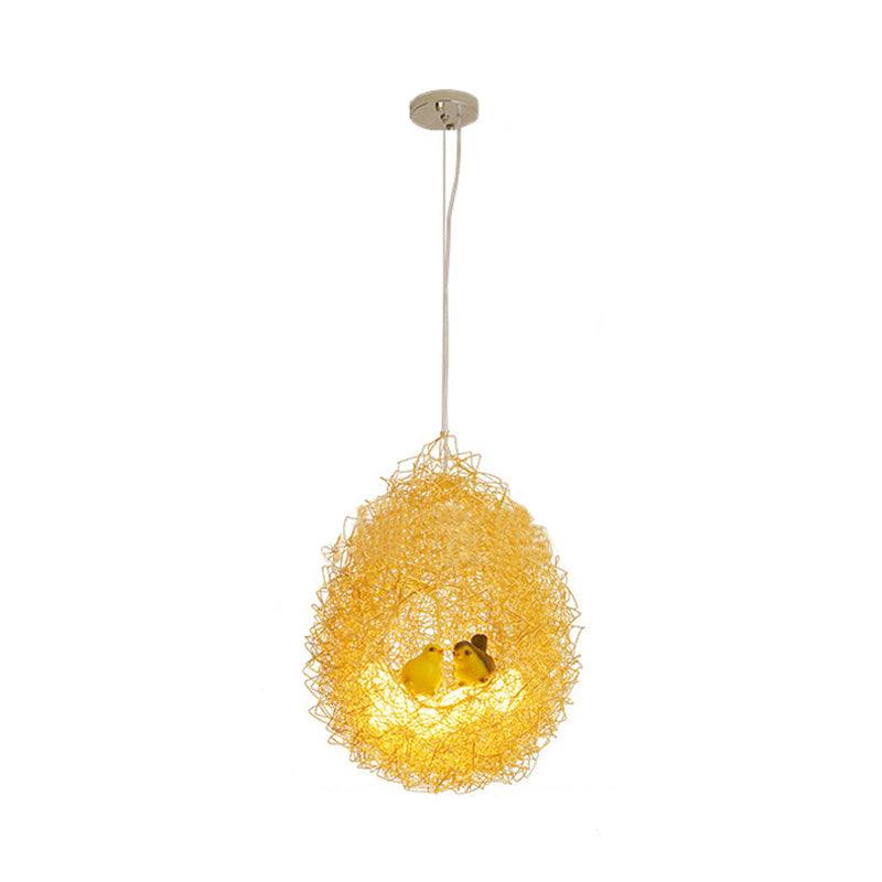 Art Deco 2 Lights Chandelier Light with Metal Shade Gold Neat Ceiling Hung Fixture - Rebooters