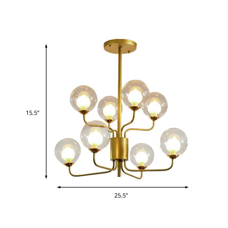 2-Tier Ball Clear Glass Chandelier with Radial Design - Rebooters