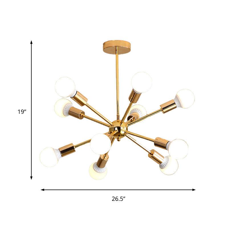 26"/38.5" Wide Metal Starburst Chandelier Light Gold Lamp - Rebooters