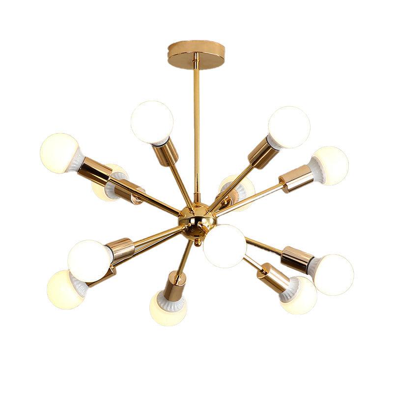 26"/38.5" Wide Metal Starburst Chandelier Light Gold Lamp - Rebooters