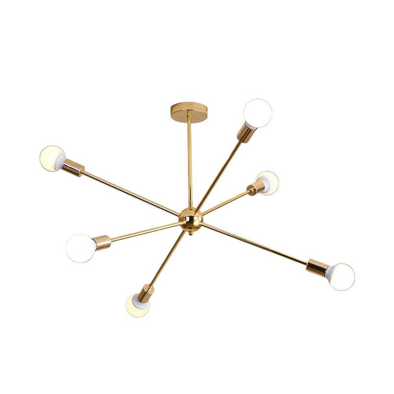 26"/38.5" Wide Metal Starburst Chandelier Light Gold Lamp - Rebooters