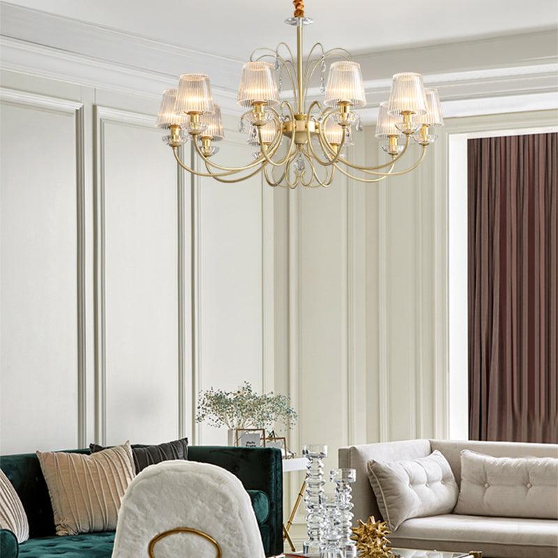 6/8/10 Lights Cone Chandelier Lamp Modern Clear Glass Light - Rebooters