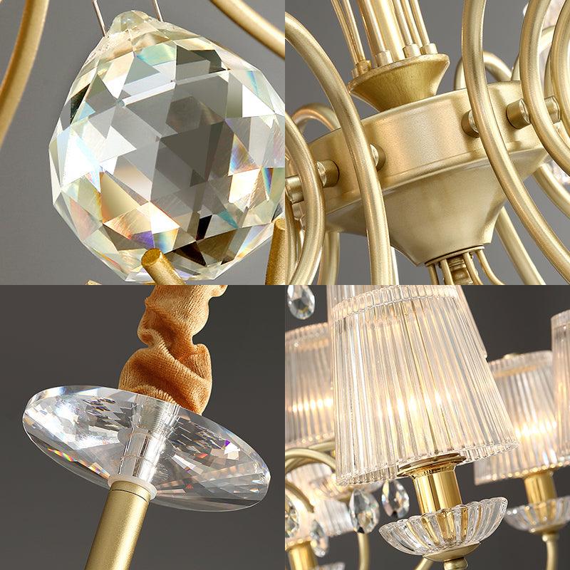 6/8/10 Lights Cone Chandelier Lamp Modern Clear Glass Light - Rebooters