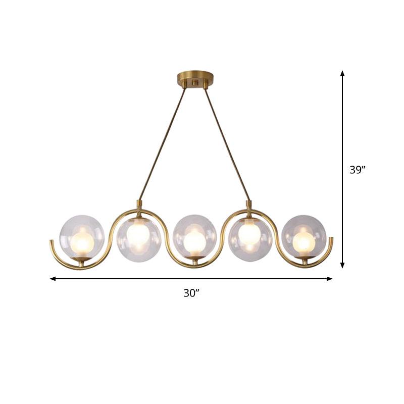 3/5/7 Lights Living Room Chandelier with Ball Clear Glass Shade - Rebooters