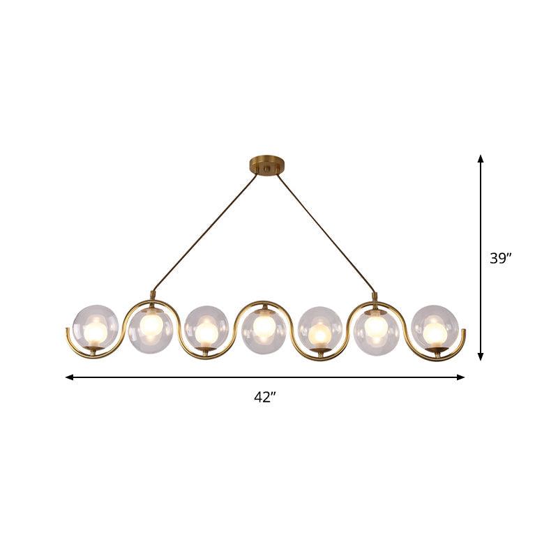 3/5/7 Lights Living Room Chandelier with Ball Clear Glass Shade - Rebooters