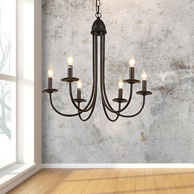 6/8 Heads Iron Chandelier Light Rustic Style Bronze Pendant - Rebooters