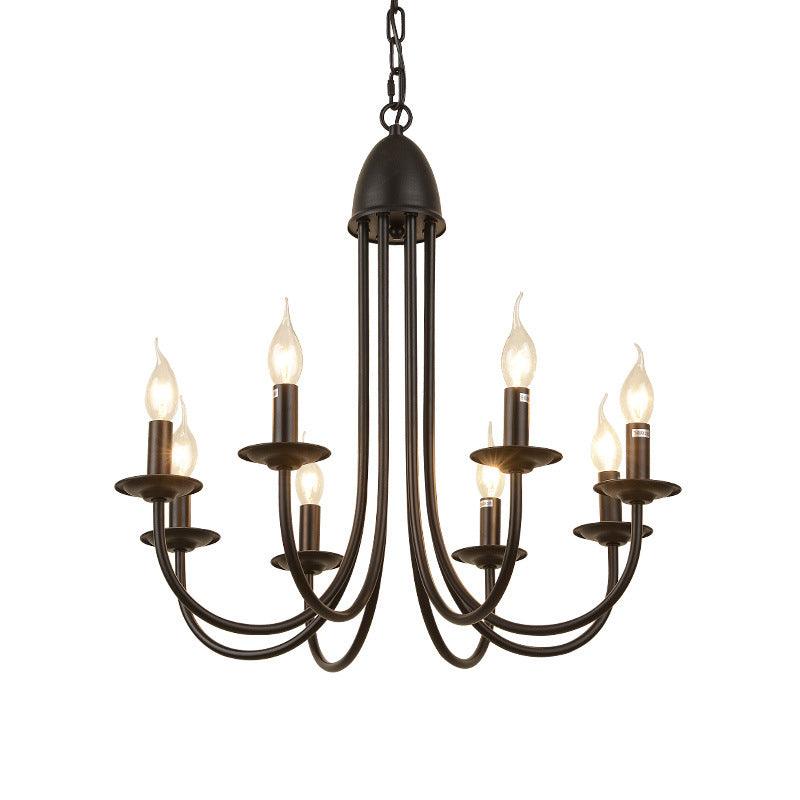 6/8 Heads Iron Chandelier Light Rustic Style Bronze Pendant - Rebooters