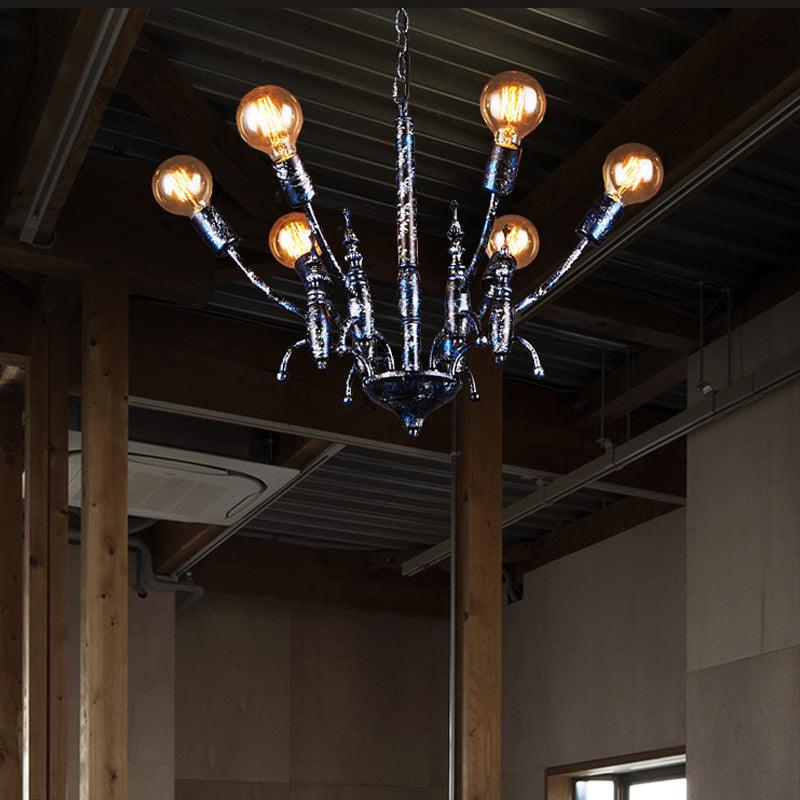 Bare Bulb Dining Room Chandelier Metallic Multi Head Vintage - Rebooters