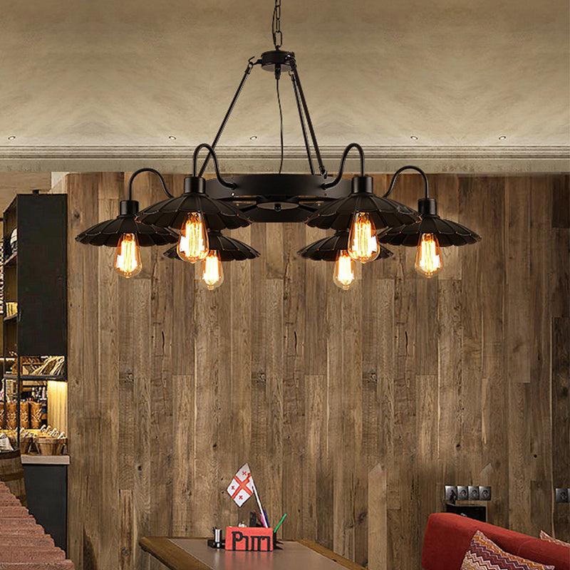 6 Heads Down/Up Light Metallic Vintage Restaurant Chandelier - Rebooters