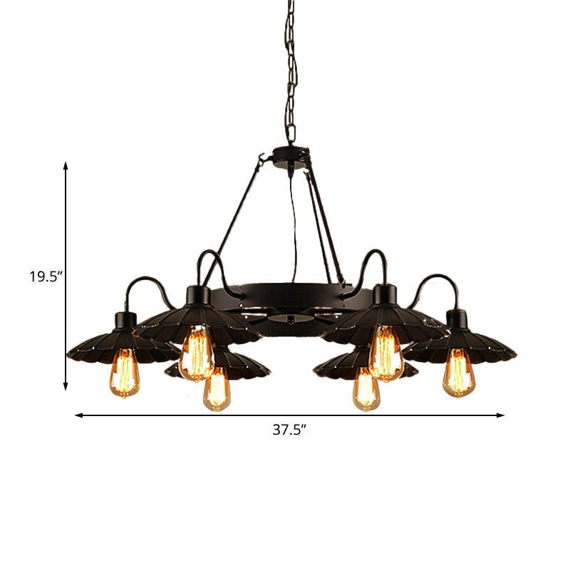 6 Heads Down/Up Light Metallic Vintage Restaurant Chandelier - Rebooters