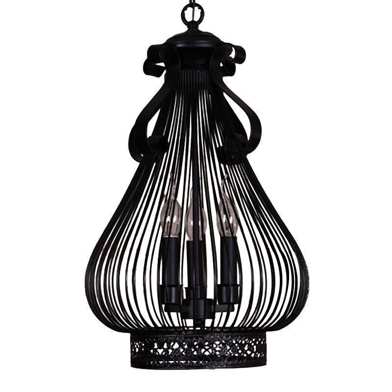 3 Lights Pendant Chandelier Loft Style Gourd-Like Metal Lamp - Rebooters