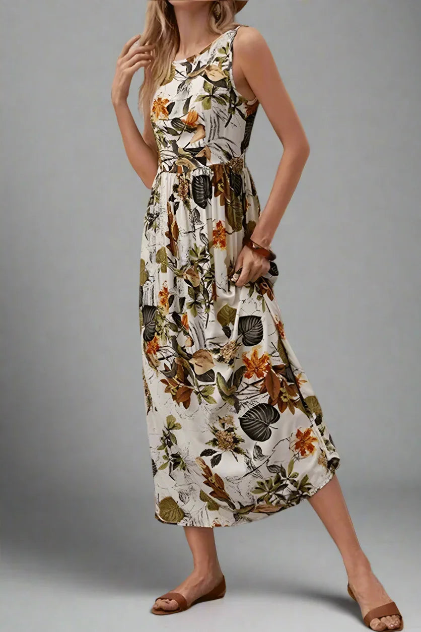 Elegant Women's Maxi Dress with Floral Print and Breezy Fit Rebooters Maxi Women's Dresses