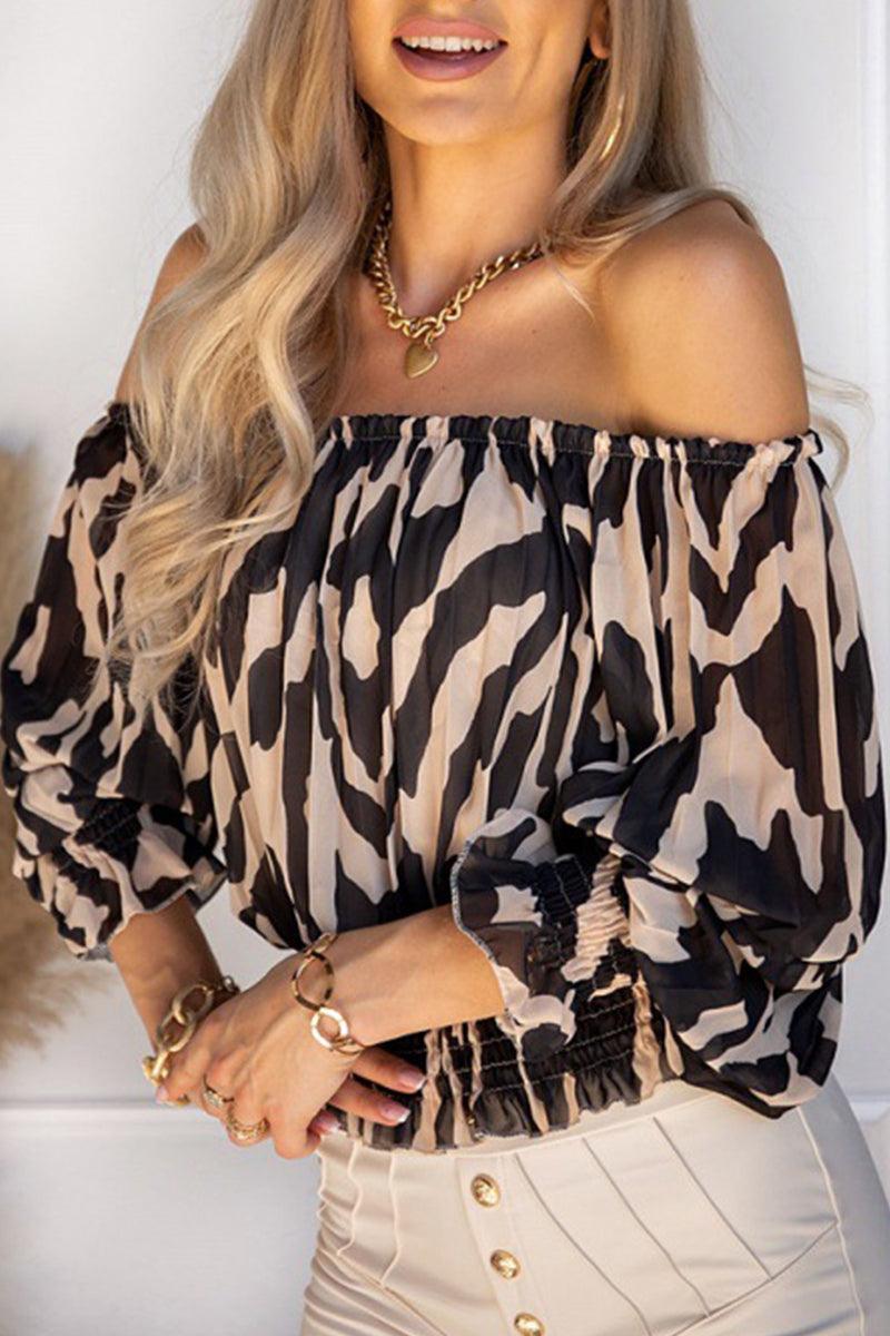 Women's Elegant Off Shoulder Blouse With Pleated Long Sleeves Rebooters Womens Shirts