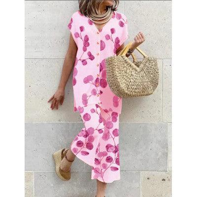 Heidi Women's Long Dress with Botanical Print Rebooters Maxi Women's Dresses