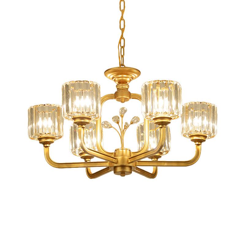 6/8-Bulb Living Room Chandelier Simple Black Gold Lighting - Rebooters